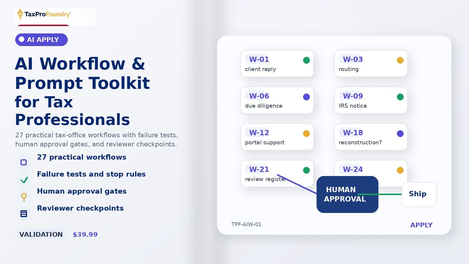 AI Workflow & Prompt Toolkit for Tax Professionals