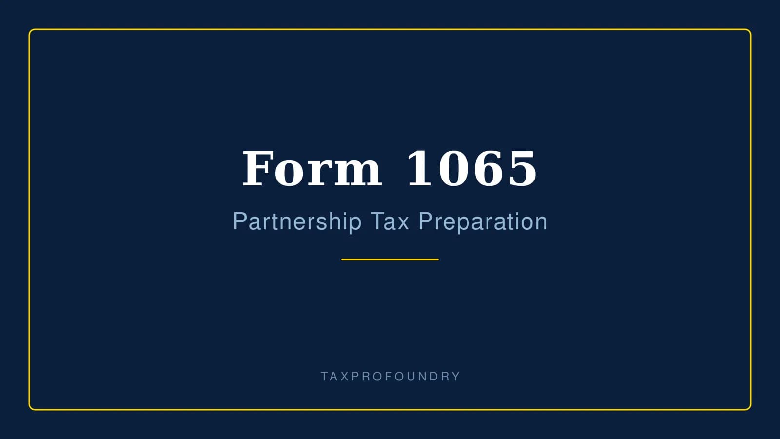 Form 1065 Partnership Tax Preparation: A Professional Practitioner’s Guide