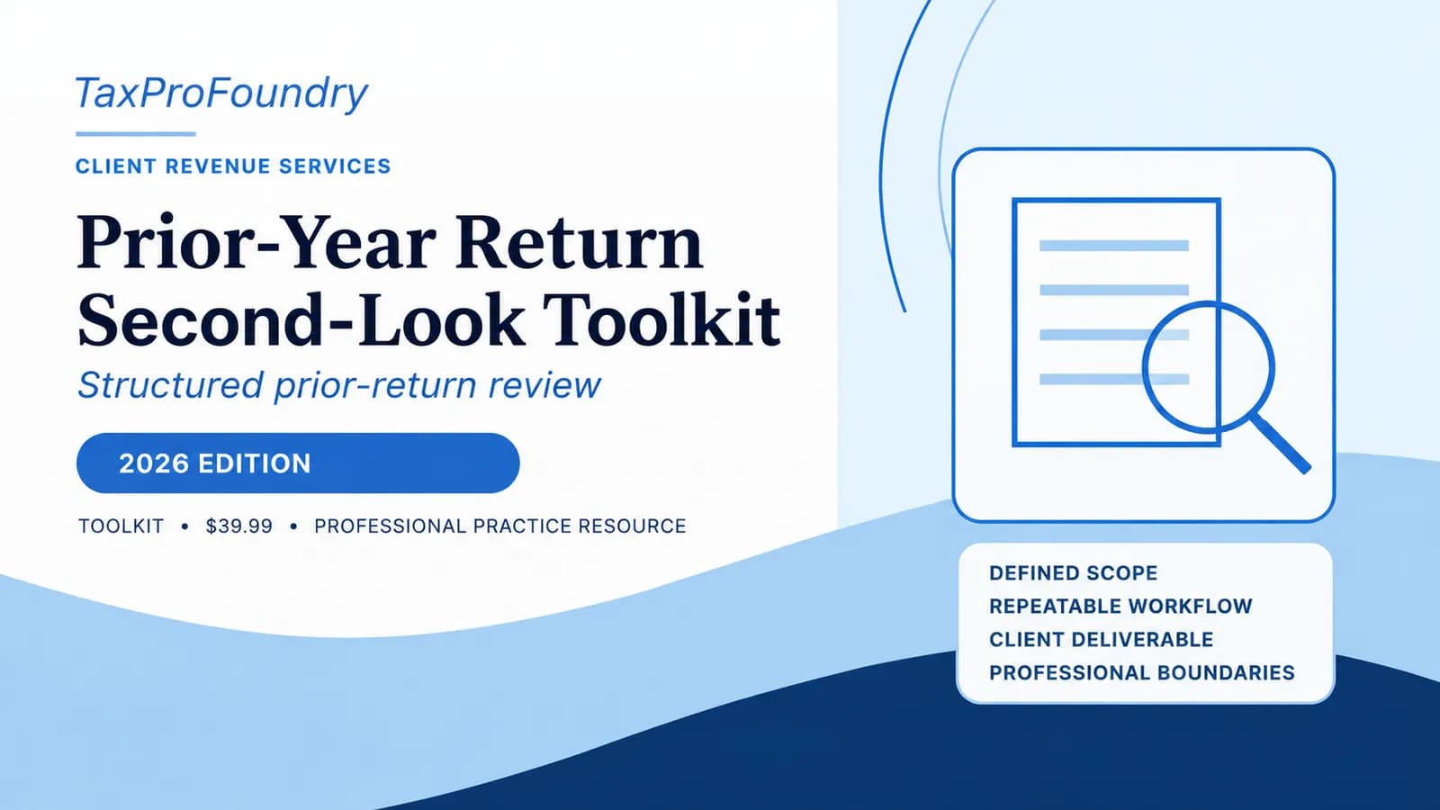 Prior-Year Return Second-Look Toolkit